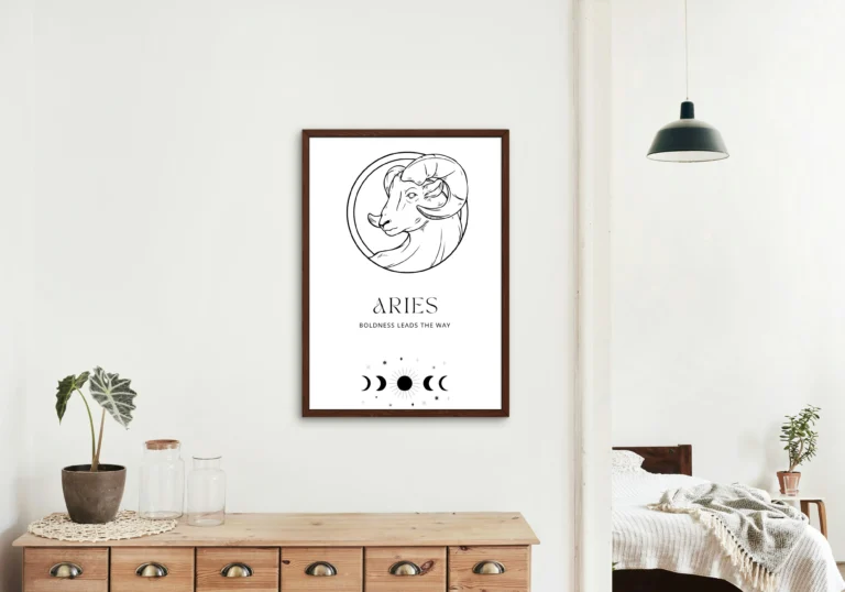 free printable Aries zodiac sign graphic