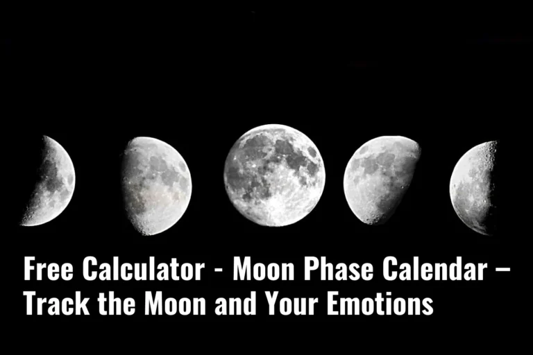 Moon Phase Calendar – Track the Moon and Your Emotions